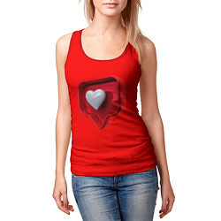 Майка-безрукавка женская Электронное сердце, цвет: 3D-красный — фото 2