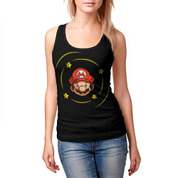 Майка-безрукавка женская Звездочки вокруг Марио, цвет: 3D-черный — фото 2