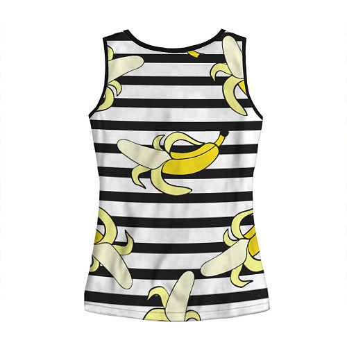 Женская майка без рукавов Banana pattern Summer / 3D-Черный – фото 2