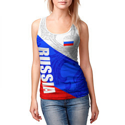 Майка-безрукавка женская RUSSIA - SPORTWEAR - ТРИКОЛОР, цвет: 3D-белый — фото 2