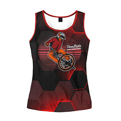 Майка-безрукавка женская Велосипедист - экстрим, цвет: 3D-красный