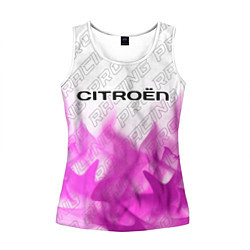 Майка-безрукавка женская Citroen pro racing: символ сверху, цвет: 3D-белый
