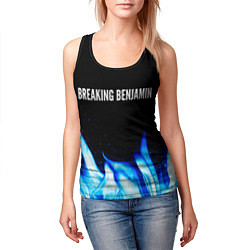 Майка-безрукавка женская Breaking Benjamin blue fire, цвет: 3D-черный — фото 2