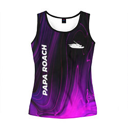 Майка-безрукавка женская Papa Roach violet plasma, цвет: 3D-черный