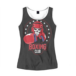 Майка-безрукавка женская Boxing club - боксёр, цвет: 3D-белый