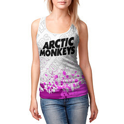 Майка-безрукавка женская Arctic Monkeys rock legends: символ сверху, цвет: 3D-белый — фото 2