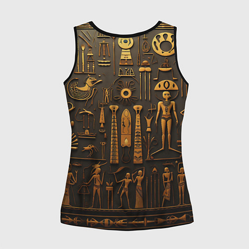 Женская майка без рукавов Арт в стиле египетских письмен / 3D-Черный – фото 2