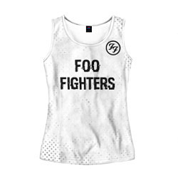 Майка-безрукавка женская Foo Fighters glitch на светлом фоне посередине, цвет: 3D-белый