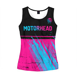 Майка-безрукавка женская Motorhead - neon gradient посередине, цвет: 3D-черный