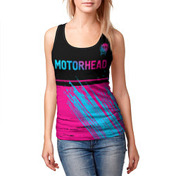 Майка-безрукавка женская Motorhead - neon gradient посередине, цвет: 3D-черный — фото 2