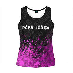 Майка-безрукавка женская Papa Roach rock legends посередине, цвет: 3D-черный
