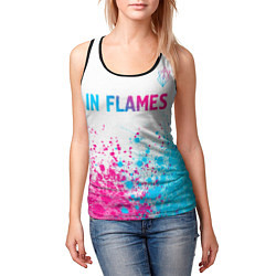 Майка-безрукавка женская In Flames neon gradient style посередине, цвет: 3D-черный — фото 2