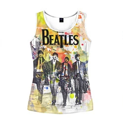 Майка-безрукавка женская The Beatles: Colour Spray, цвет: 3D-белый