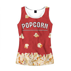 Майка-безрукавка женская Popcorn, цвет: 3D-белый