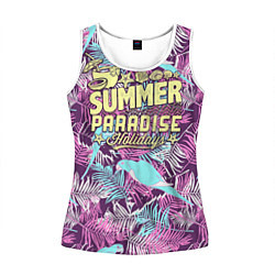Майка-безрукавка женская Summer paradise 2, цвет: 3D-белый