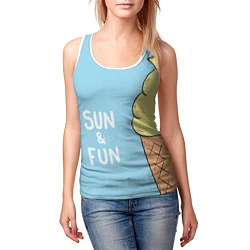 Майка-безрукавка женская Sun & Fun, цвет: 3D-белый — фото 2