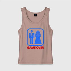 Майка женская хлопок Game over, цвет: пыльно-розовый