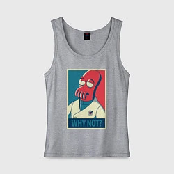 Майка женская хлопок Zoidberg: Why not?, цвет: меланж