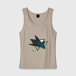 Майка женская хлопок San Jose Sharks, цвет: миндальный