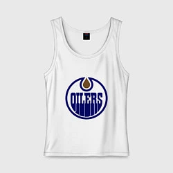 Майка женская хлопок Edmonton Oilers, цвет: белый