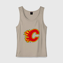 Майка женская хлопок Calgary Flames, цвет: миндальный