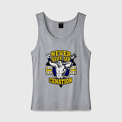 Майка женская хлопок Never Give Up: Cenation, цвет: меланж