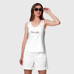 Майка женская хлопок Google, цвет: белый — фото 2