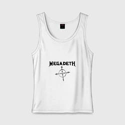 Майка женская хлопок Megadeth Compass, цвет: белый