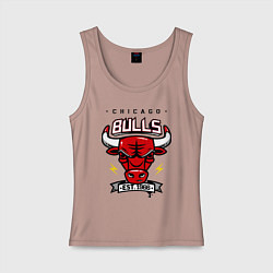 Майка женская хлопок Chicago Bulls est. 1966, цвет: пыльно-розовый