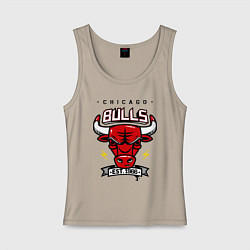 Майка женская хлопок Chicago Bulls est. 1966, цвет: миндальный