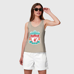 Майка женская хлопок Liverpool FC, цвет: миндальный — фото 2