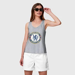 Майка женская хлопок Chelsea FC, цвет: меланж — фото 2