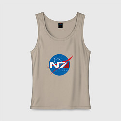 Майка женская хлопок NASA N7, цвет: миндальный