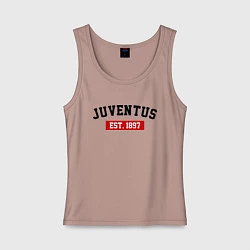 Майка женская хлопок FC Juventus Est. 1897, цвет: пыльно-розовый