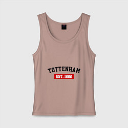 Майка женская хлопок FC Tottenham Est. 1882, цвет: пыльно-розовый