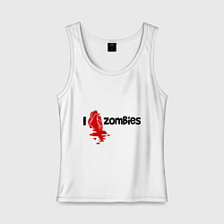 Женская майка I love zombies