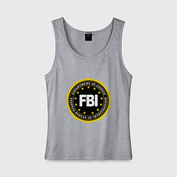 Майка женская хлопок FBI Departament, цвет: меланж