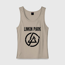 Майка женская хлопок Linkin Park, цвет: миндальный