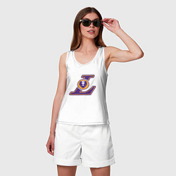 Майка женская хлопок Lakers, цвет: белый — фото 2