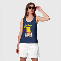 Майка женская хлопок Pokemon, цвет: тёмно-синий — фото 2