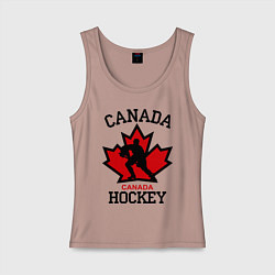 Майка женская хлопок Canada Hockey, цвет: пыльно-розовый