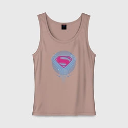 Майка женская хлопок Superman, цвет: пыльно-розовый