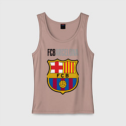 Майка женская хлопок Barcelona FC, цвет: пыльно-розовый