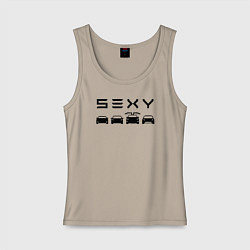 Майка женская хлопок Tesla sexy, цвет: миндальный