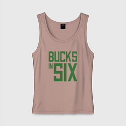 Майка женская хлопок Bucks In Six, цвет: пыльно-розовый