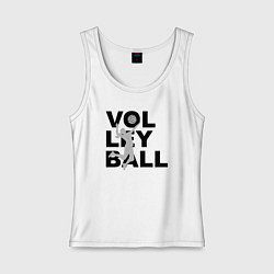 Майка женская хлопок Volleyball, цвет: белый