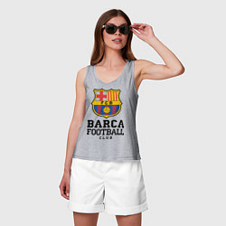 Майка женская хлопок Barcelona Football Club, цвет: меланж — фото 2