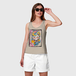 Майка женская хлопок Ханья, цвет: миндальный — фото 2