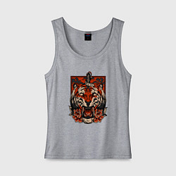Майка женская хлопок Red Tiger, цвет: меланж