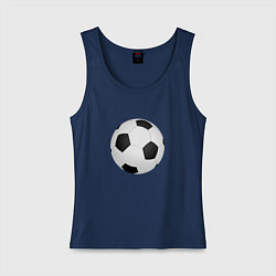 Майка женская хлопок Футбольный мяч, цвет: тёмно-синий